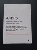 AUDHD "Burning Building & Toasting Marshmallows" Funny Definition Wall Art Print – Neurodivergent Gift