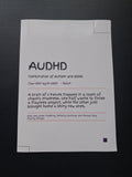 AUDHD "A Brain of 2 Halves & Shiny New Ones" Funny Definition Wall Art Print – Neurodivergent Gift