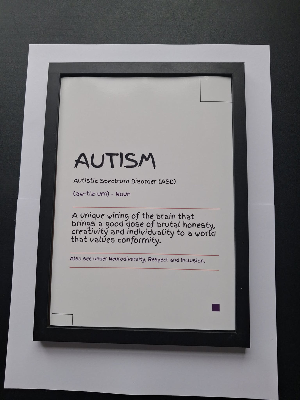 Autism "Unique Wiring of the Brain" Funny Definition Wall Art Print – Neurodivergent Gift