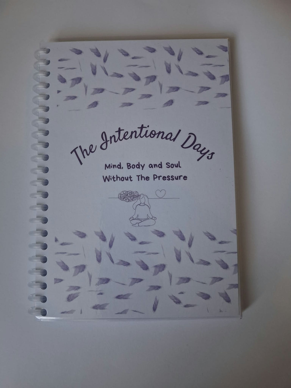 The Intentional Days journal back cover with feature list