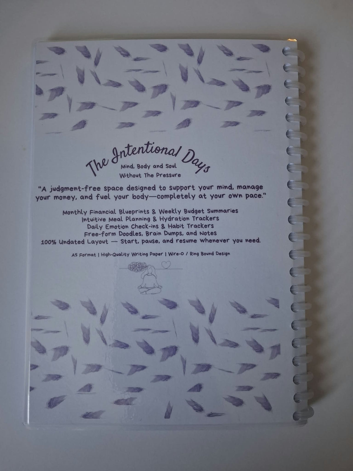 The Intentional Days journal front cover – Mind Body and Soul Without The Pressure