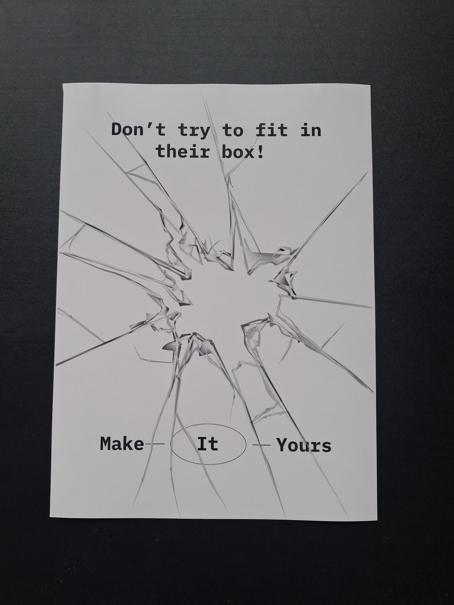 "Don't Try To Fit In Their Box!" Neurodivergent Inspirational Wall Art Print – Make It Yours