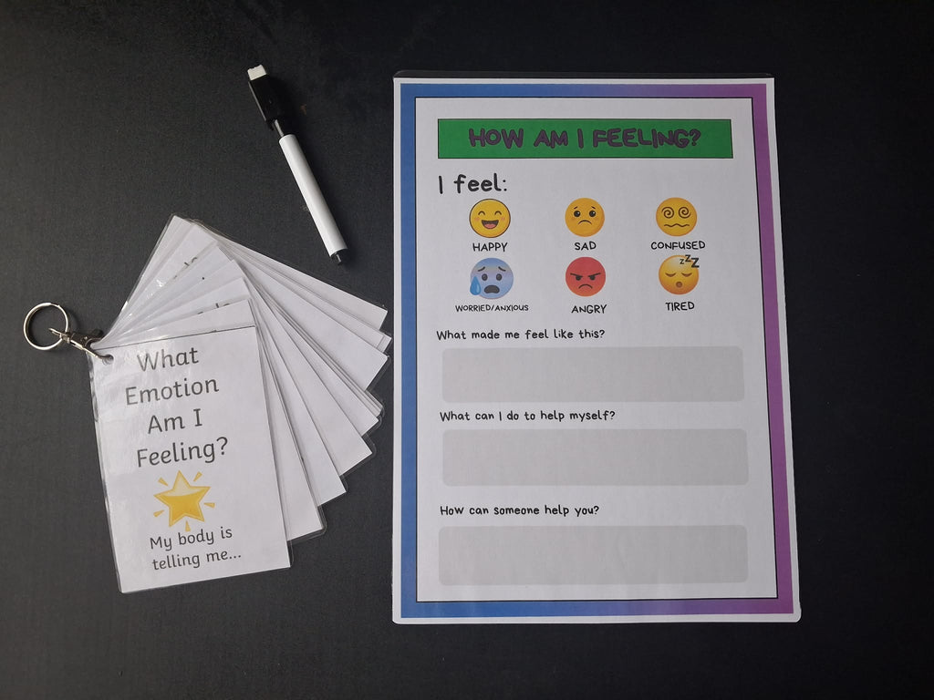 SEND Emotion Literacy Bundle – "How Am I Feeling?" Board & Emotion Keyring Booklet | Neurodivergent Children's Resource