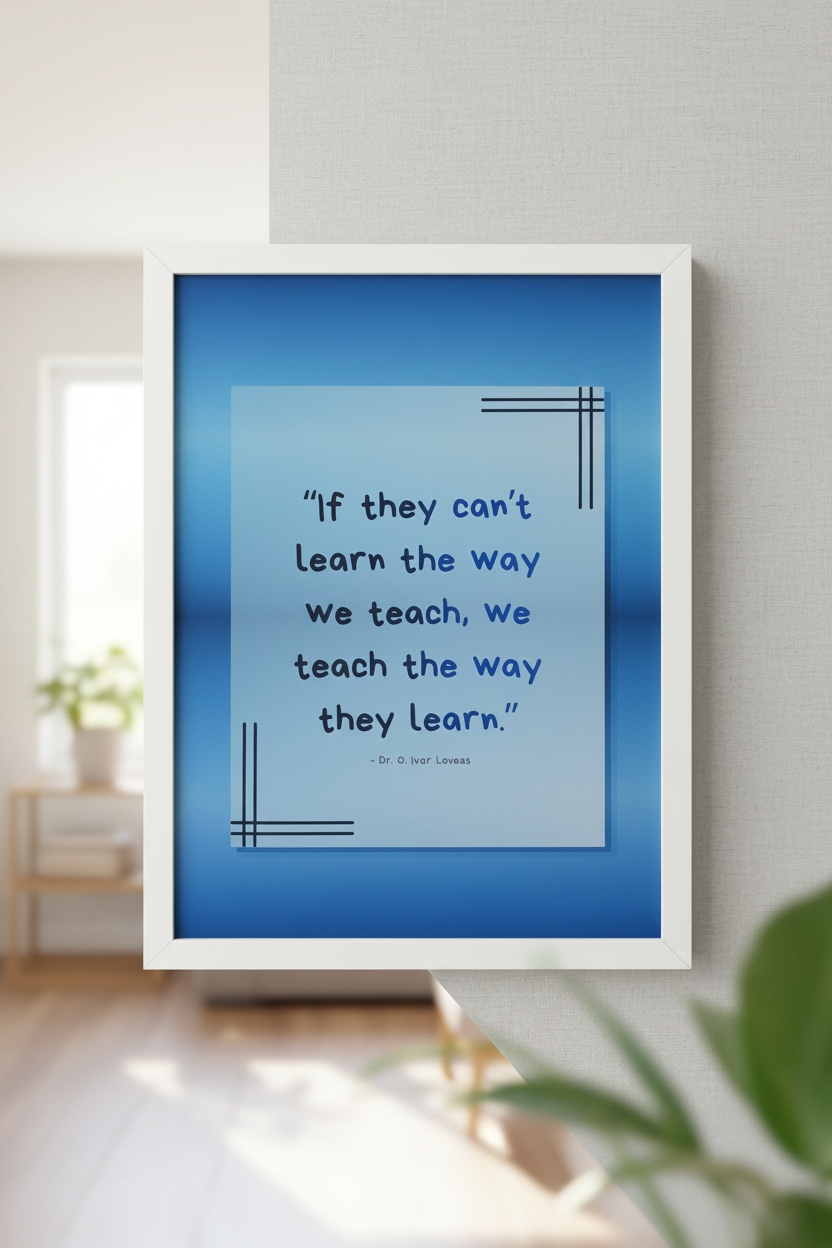 If They Can't Learn The Way We Teach print in a white wooden frame, lifestyle wall mockup