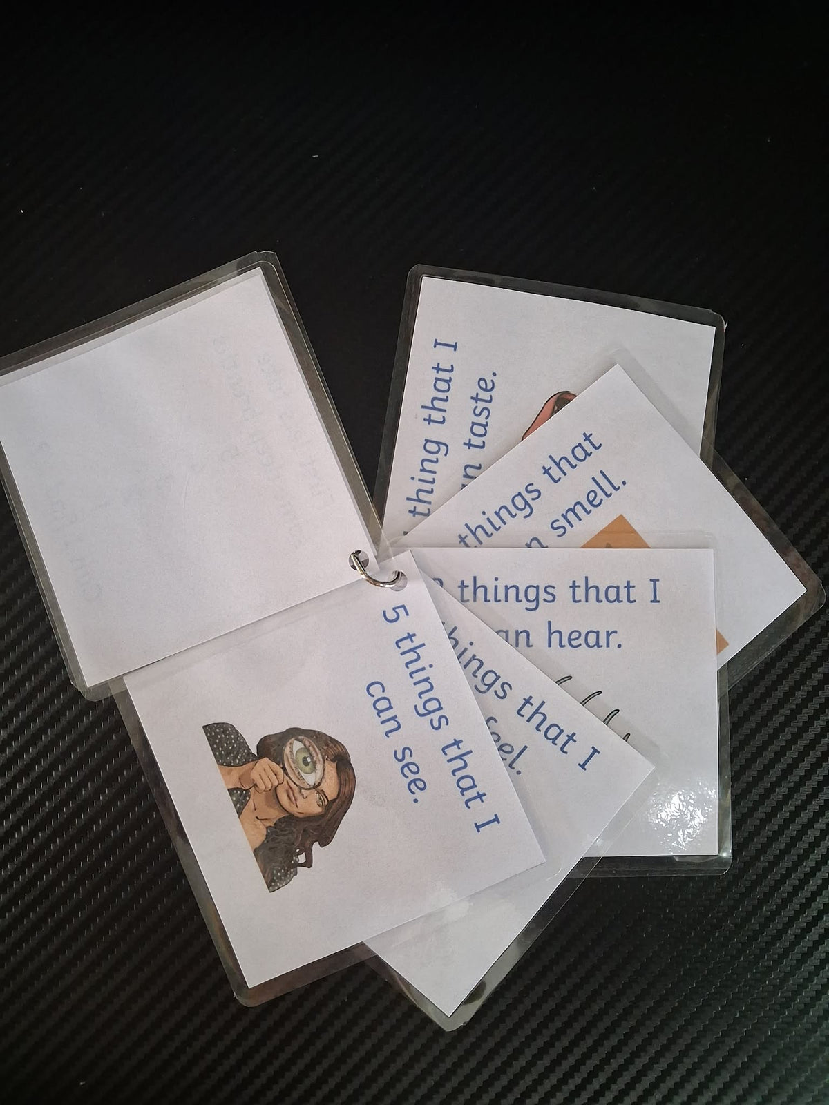 "I Can Use My Senses To Help Me Feel Calm" SEND Sensory Regulation Keyring Booklet – Neurodivergent Children's Resource
