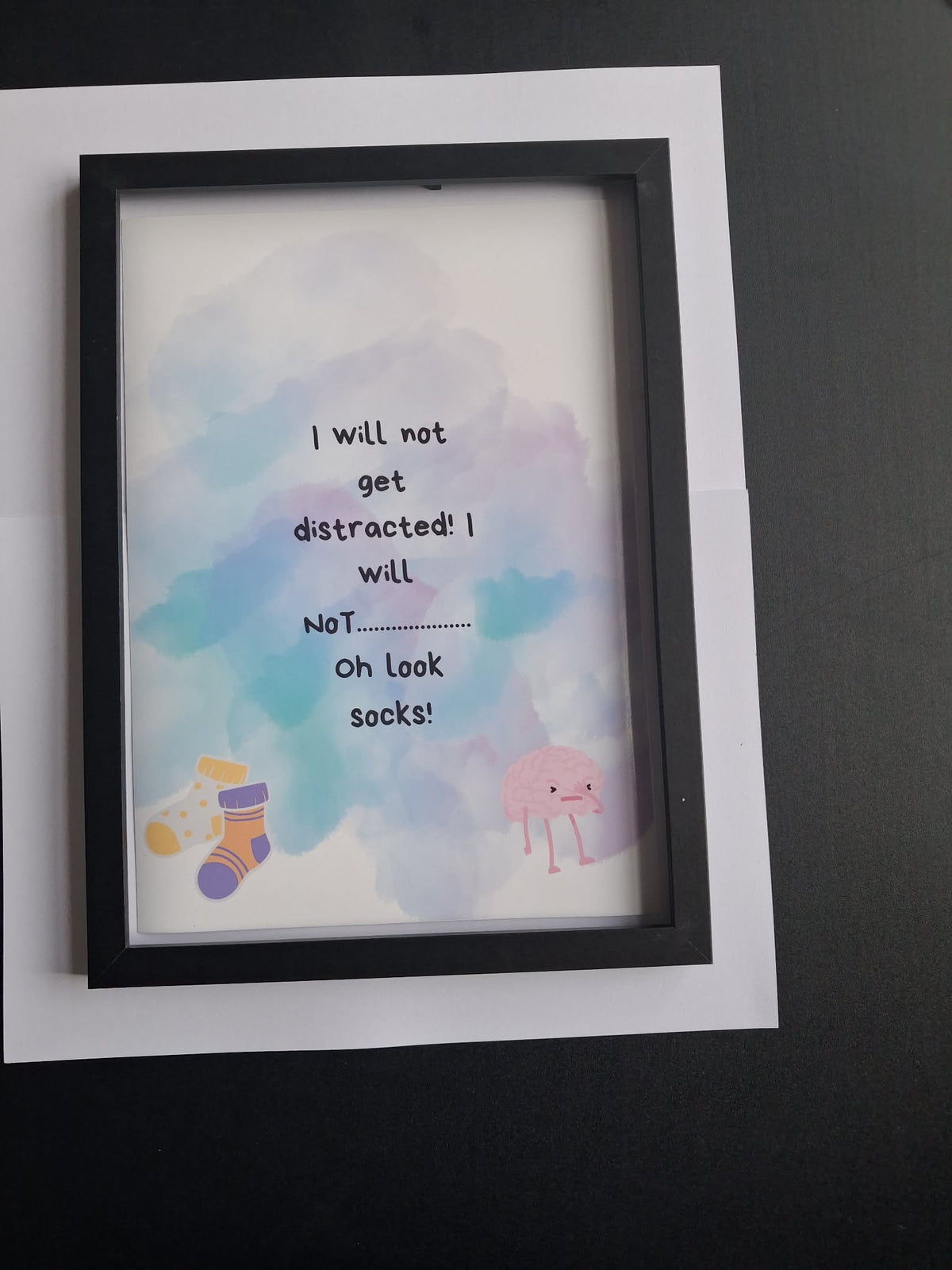 "Oh Look Socks!" ADHD Funny Wall Art Print – Neurodivergent Gift