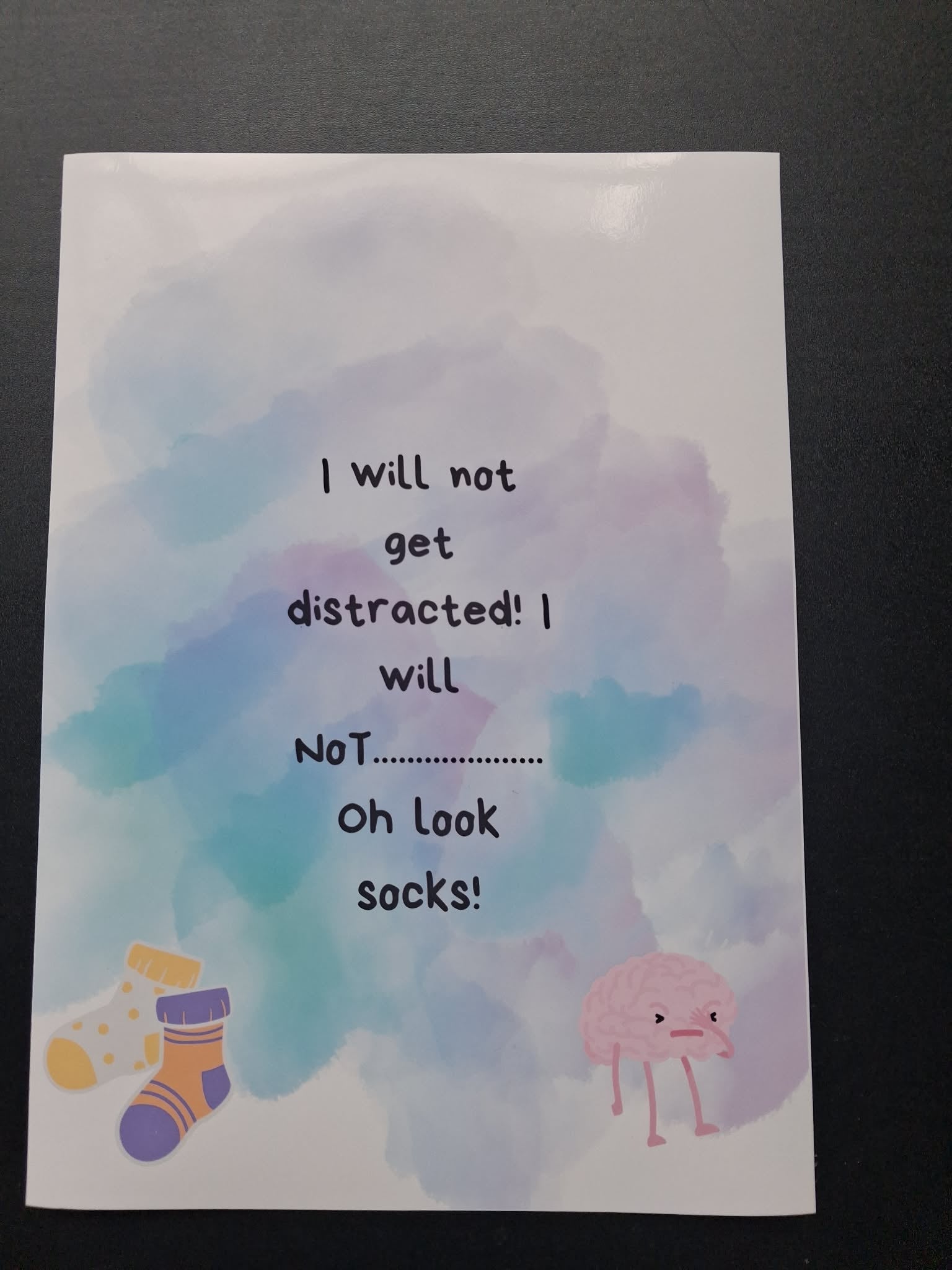 "Oh Look Socks!" ADHD Funny Wall Art Print – Neurodivergent Gift