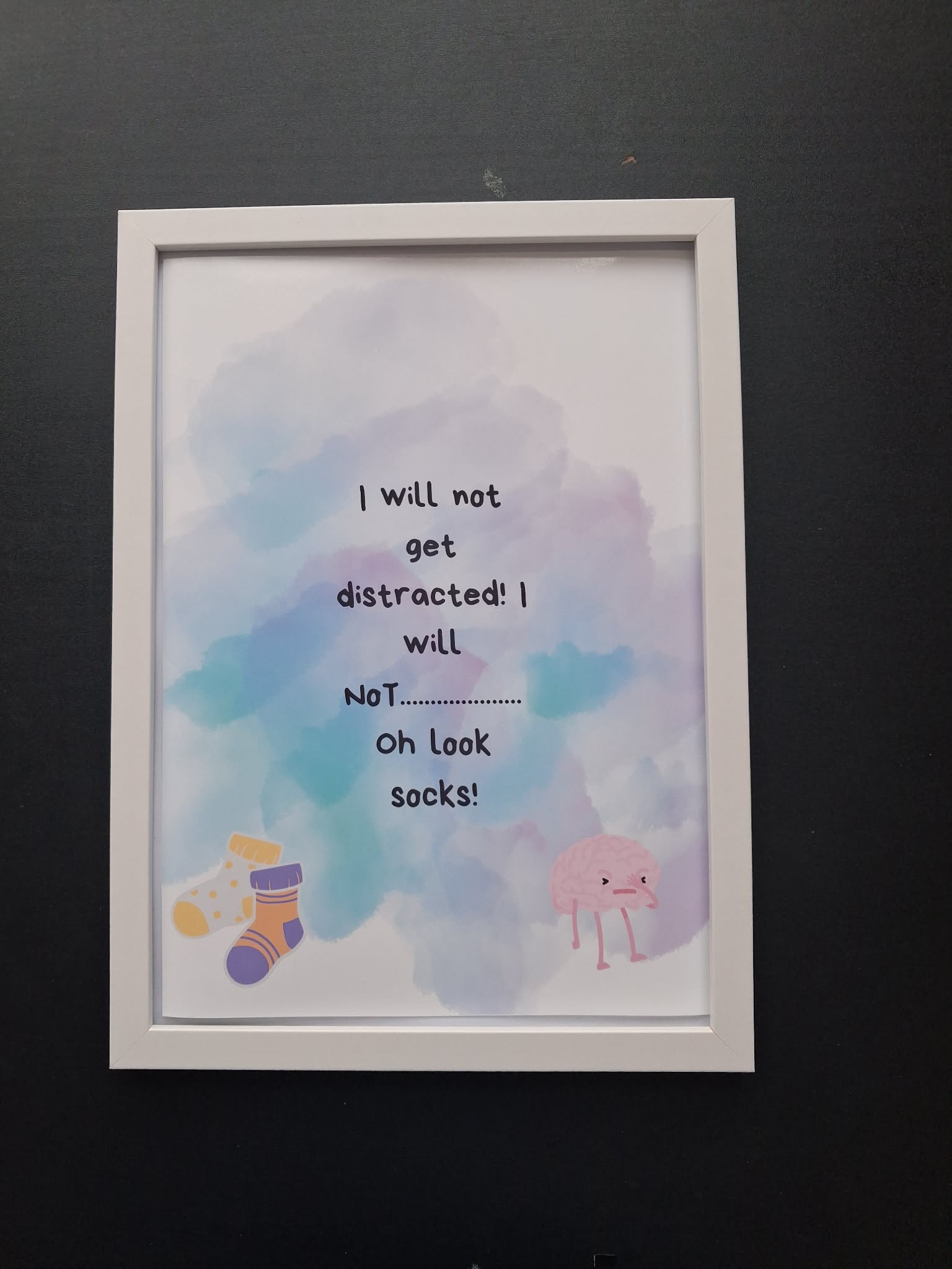 "Oh Look Socks!" ADHD Funny Wall Art Print – Neurodivergent Gift